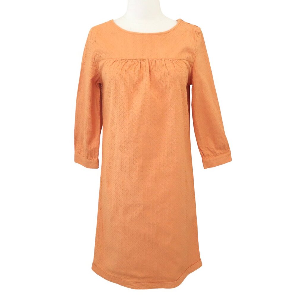 A.P.C. textured cotton shift dress 3/4 sleeves